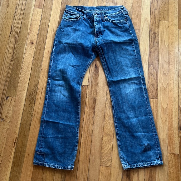 G star button fly raw denim straight jeans 34x32